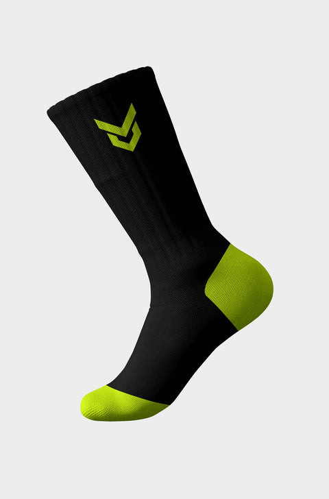 Everyday Cushioned Crew Socks Black / Lime 3 Pack
