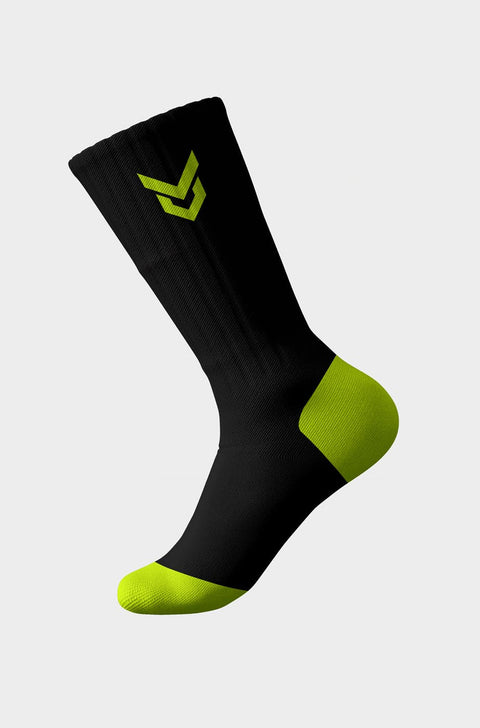 🎁 Everyday Cushioned Crew Socks Black / Lime (100% off)