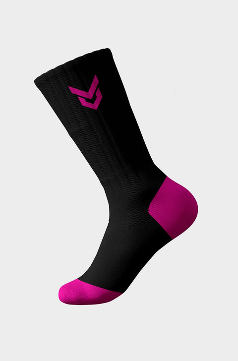 🎁 Everyday Cushioned Crew Socks Black / Pink Ladies (100% off)