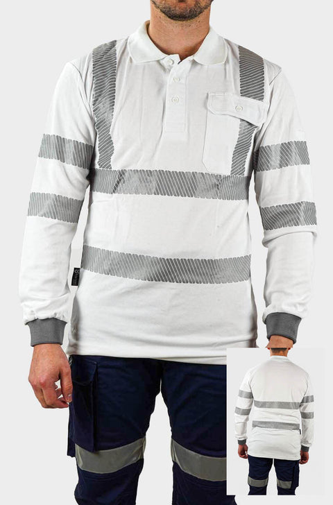 Nighthawk Hi-Vis Hoop Work Polo White